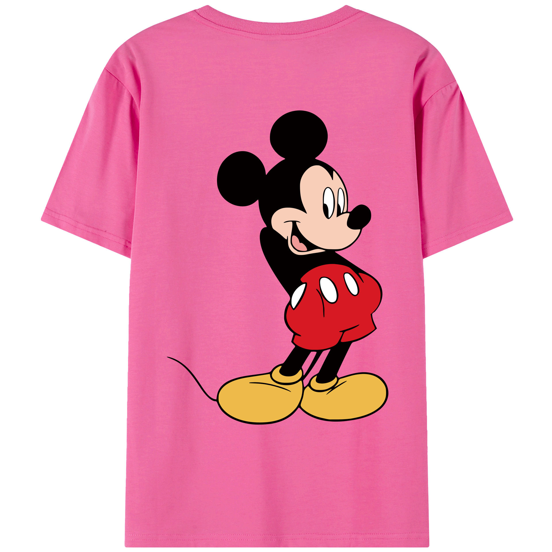 （画像用） ミッキーマウス Mickey Mouse レディース半袖Tシャツ(バックプリント)